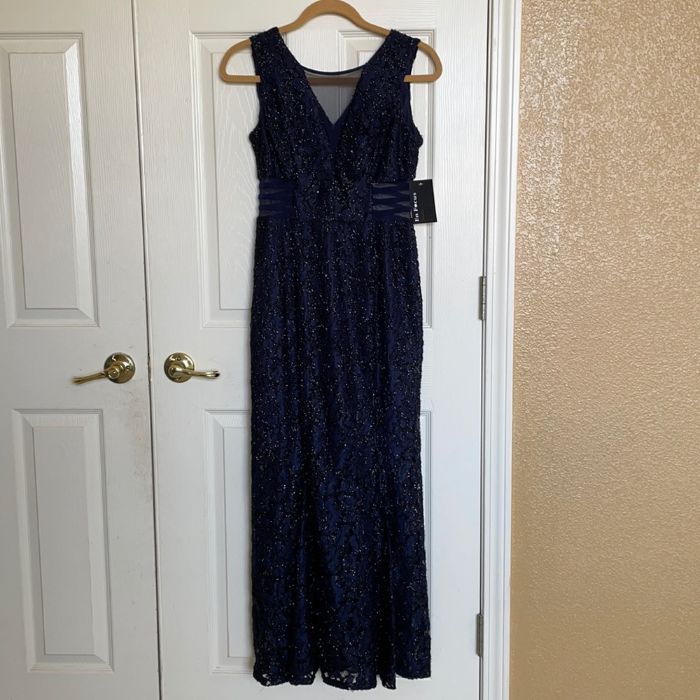 Prom dress from Macy’s navy blue
